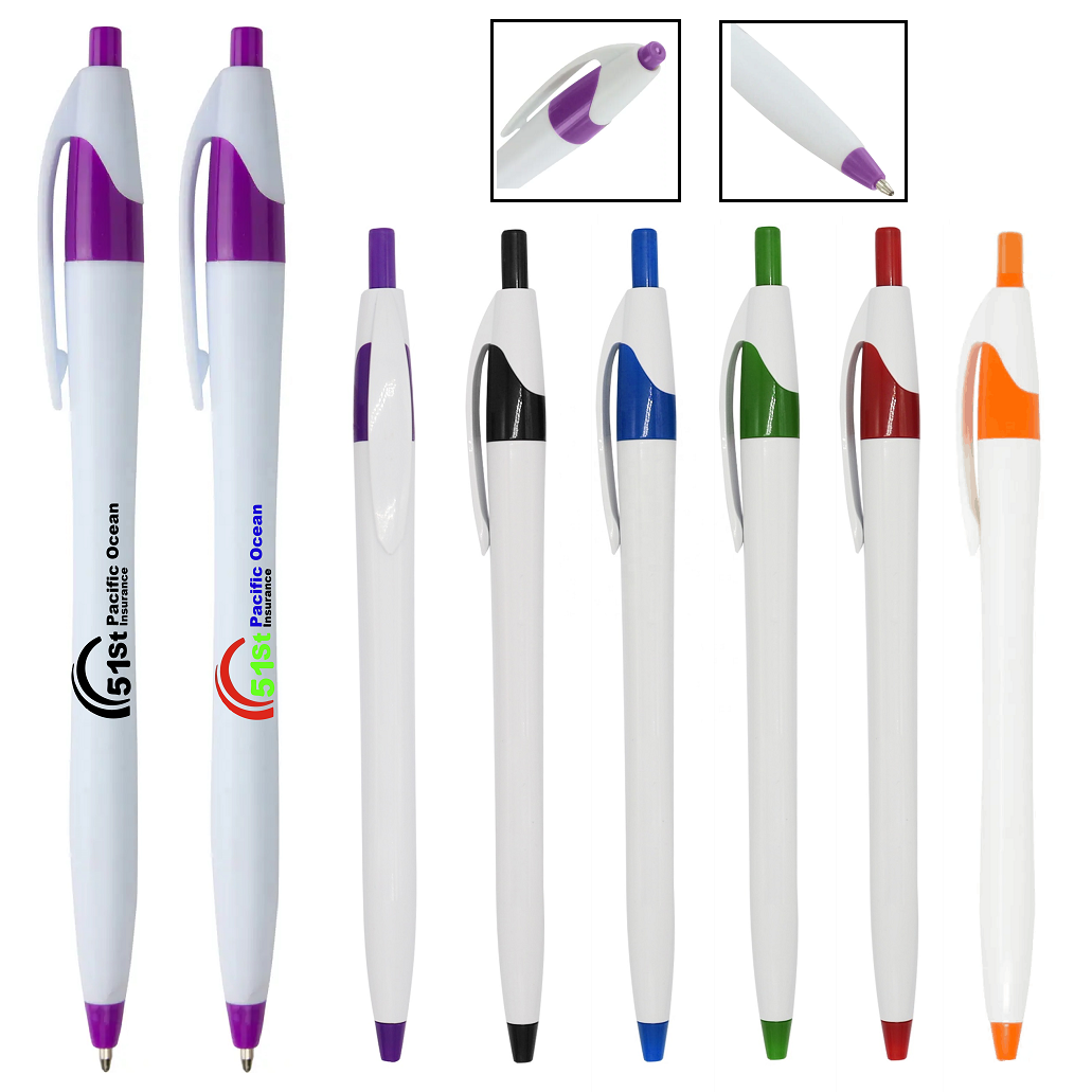  Dart Pen-White with Colored Trim