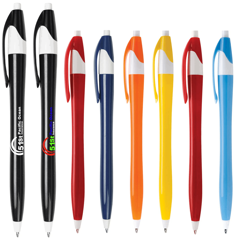Retractable Plastic Barrel Ballpoint Pen