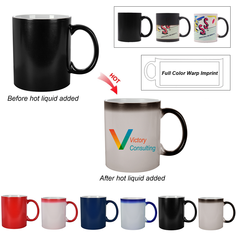 11-oz Color Changing Coffee Ceramic Mugs 
