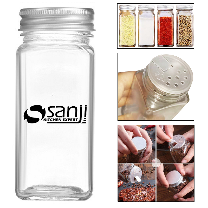 Empty Glass Seasoning Bottles With Cover Lids