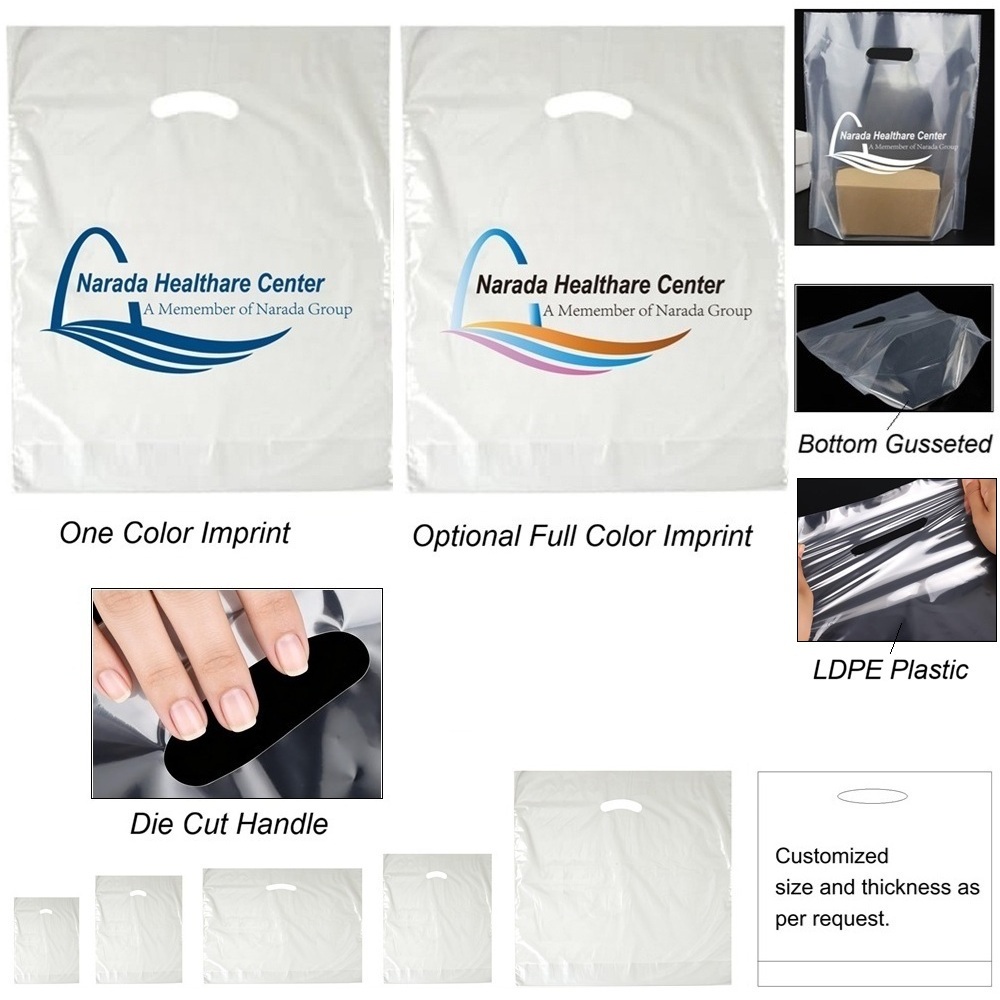 Bottom Gusseted Die Cut Plastic Bag