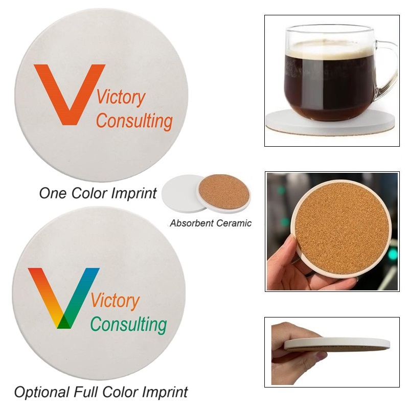 Absorbent Ceramic Coaster-Round