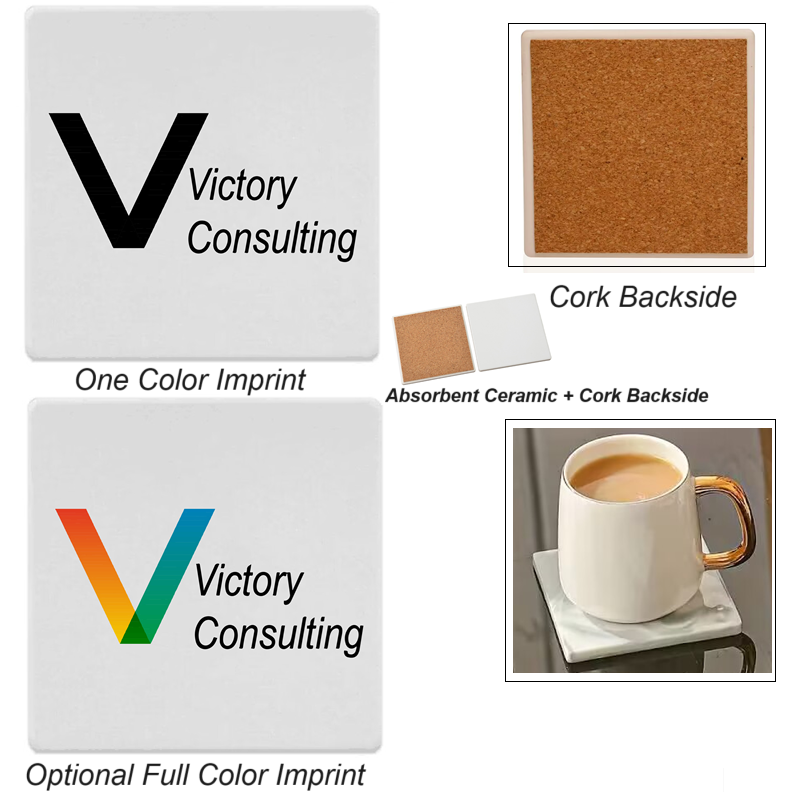 Absorbent Ceramic Coaster-Square