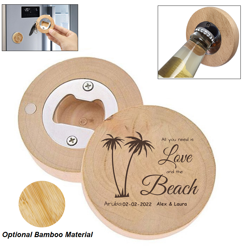 Magnetic Beech Bottle Opener
