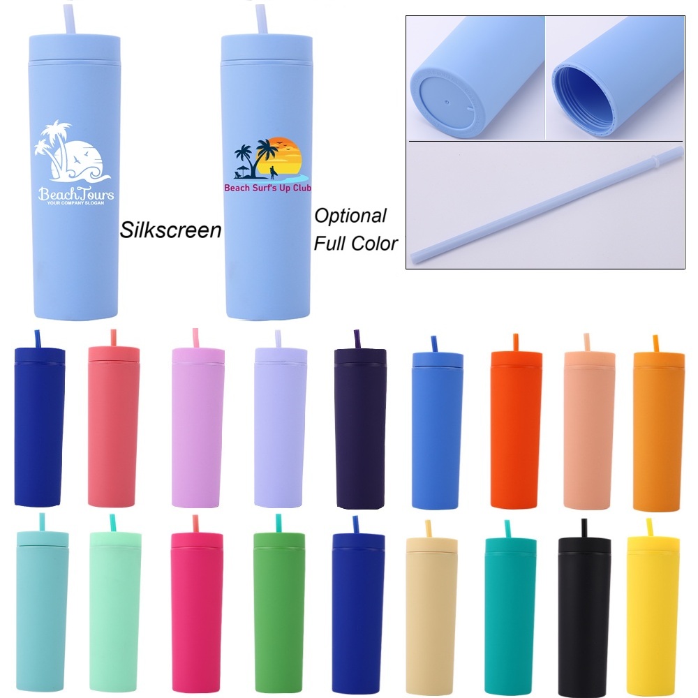 16-oz Plastic Shinny Double Wall Tumbler