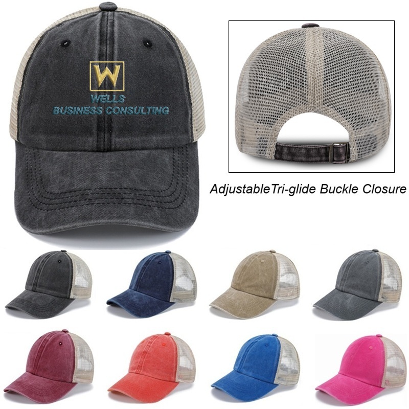 Washed Cotton Mesh Back Cap