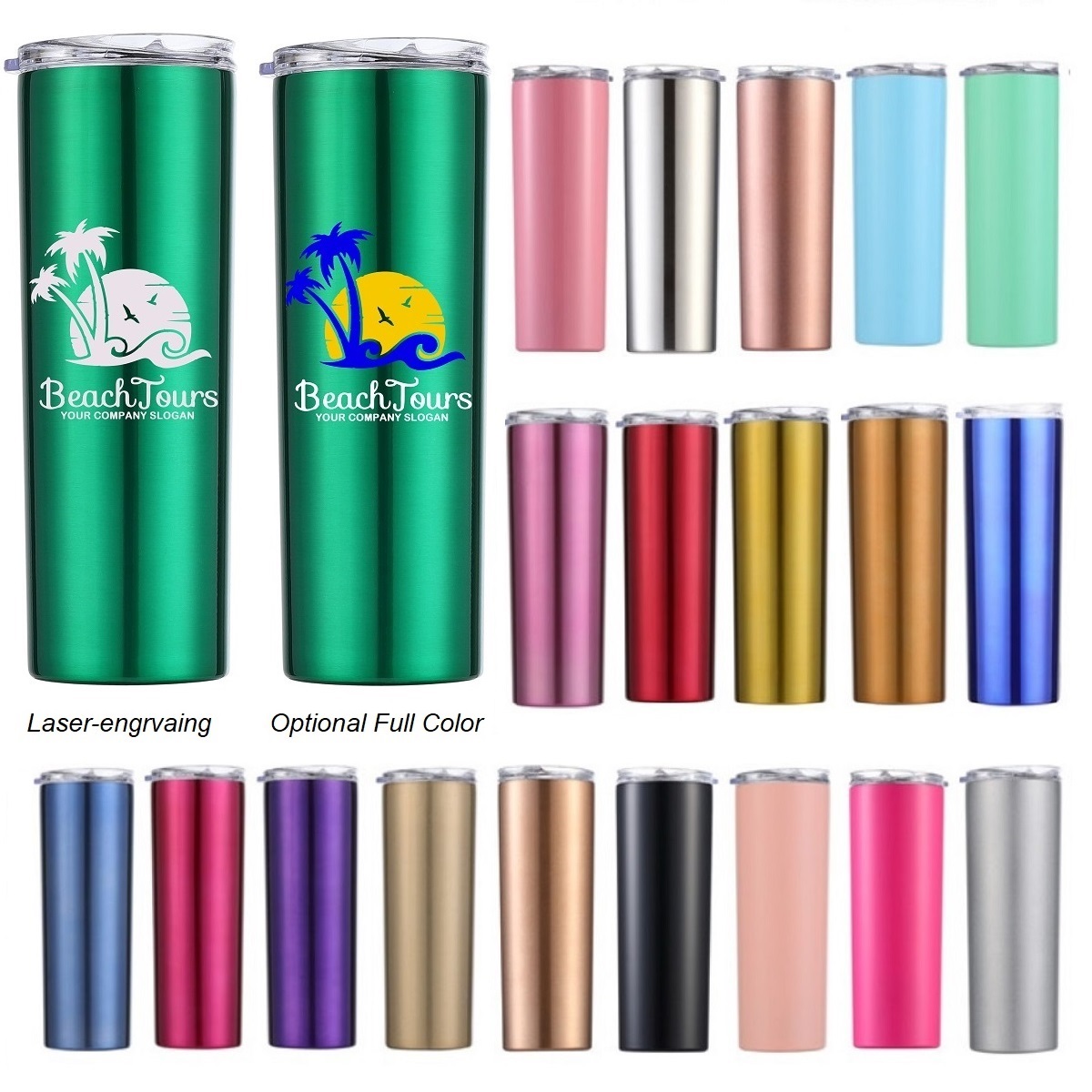 Shinny Vacuum Insulated Tumbler-Paint Coated