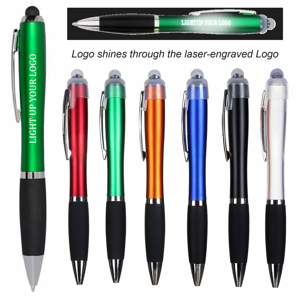 LJS0292-Light-Up Logo Stylus Twist Pen