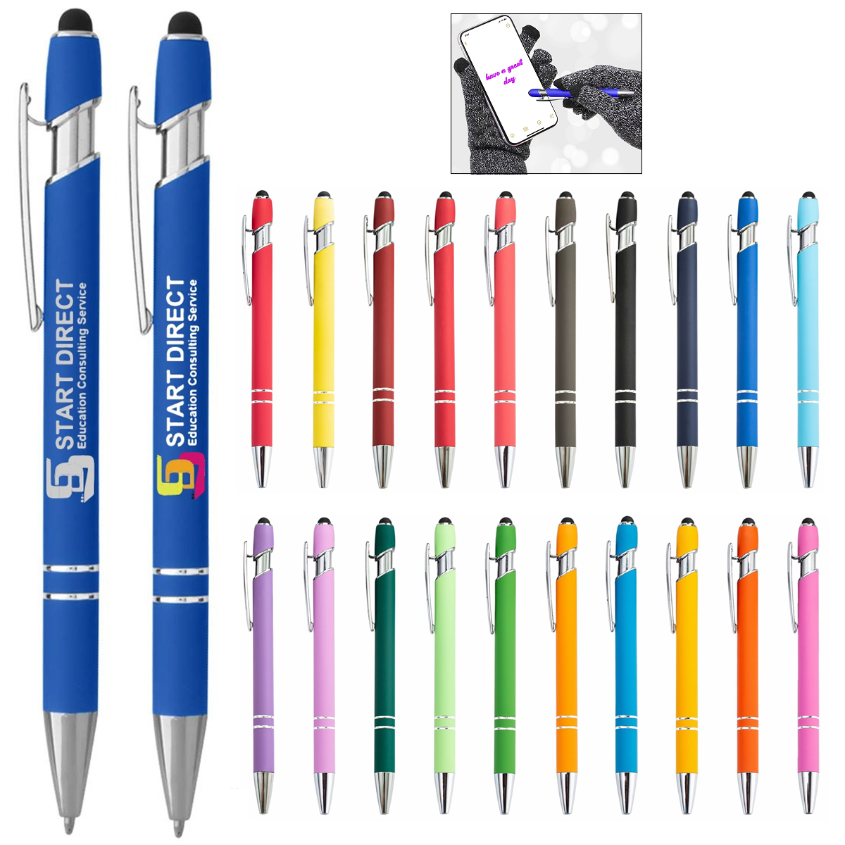 LJS0295-Incline Soft Touch Stylus Metal Pen