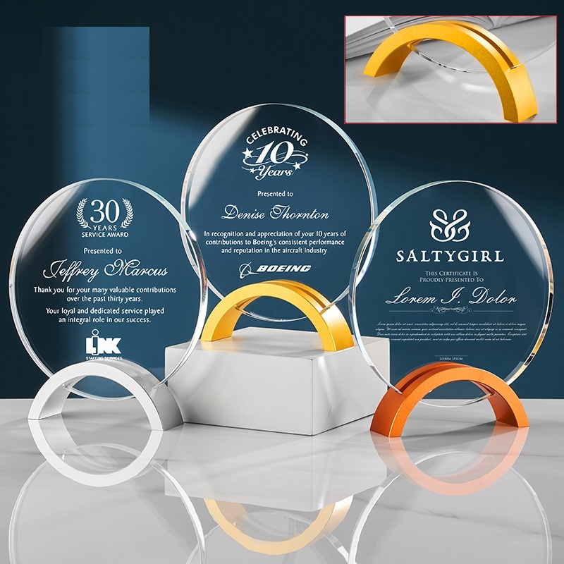 LJS0331-Crystal Award with Metal Base