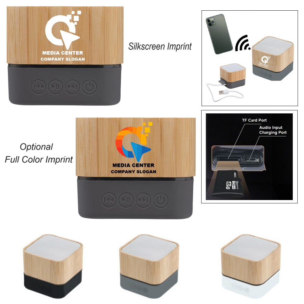 LJS0402-Bamboo Light-up Wireless Speaker