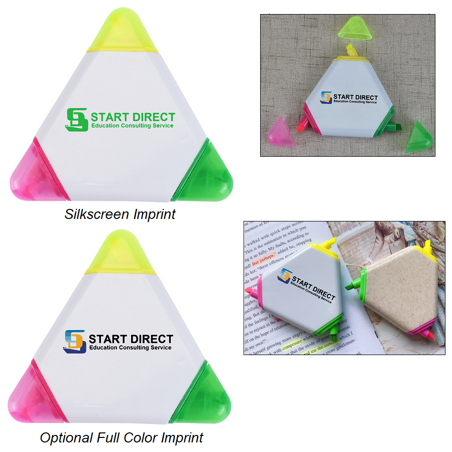 LJS0438-Triangular Highlighter with Colored Caps