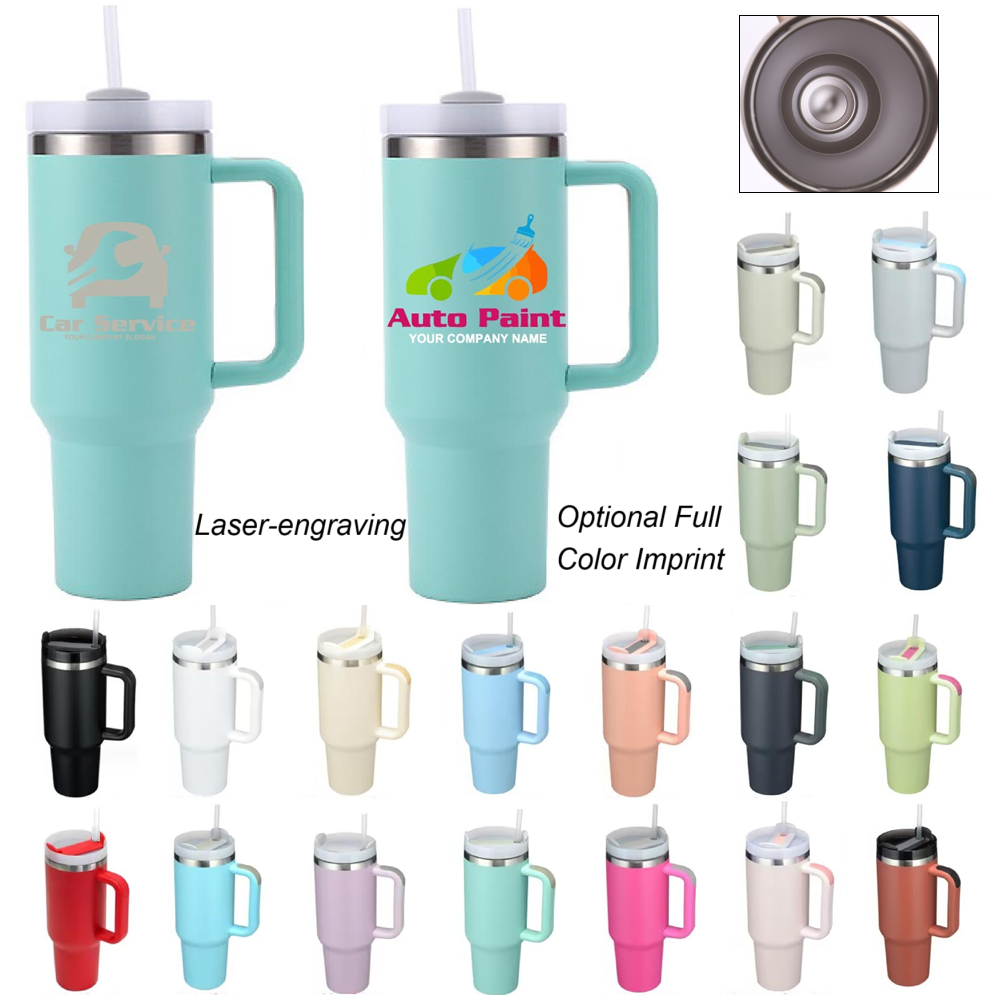 LJS0440-40oz Double wall Vacuum Insulated Tumbler with Straw