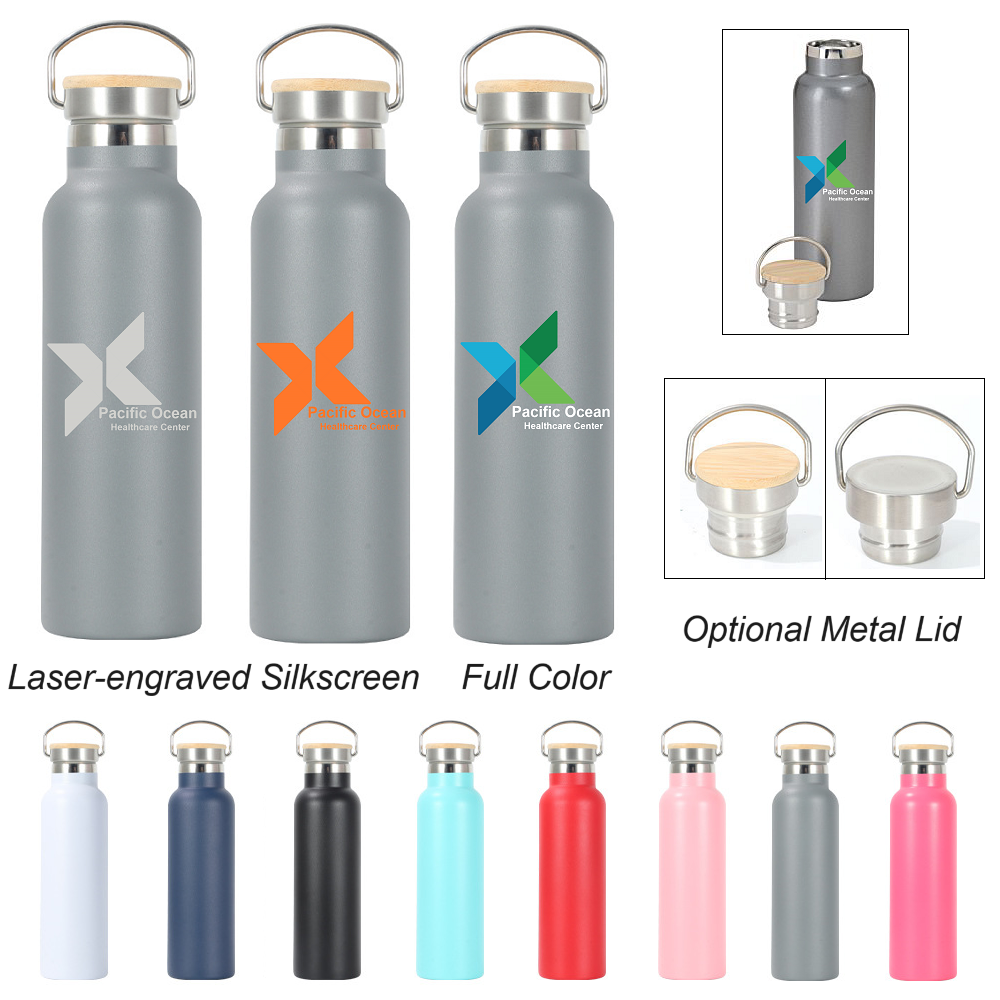 LJS0443-20 oz Stainless steel Bottle with Bamboo Lid