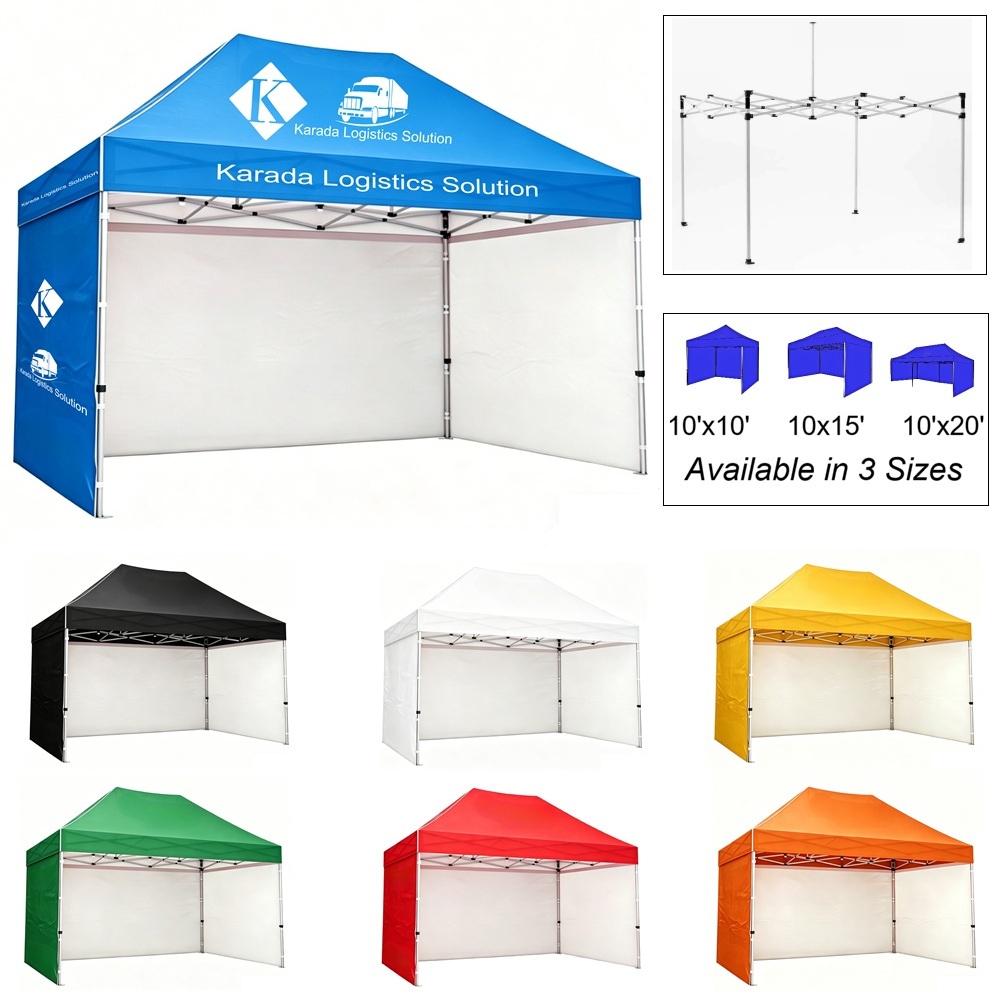 LJS0175-Custom Imprinted Tent with Back Wall and Full Side Walls-10'x15'