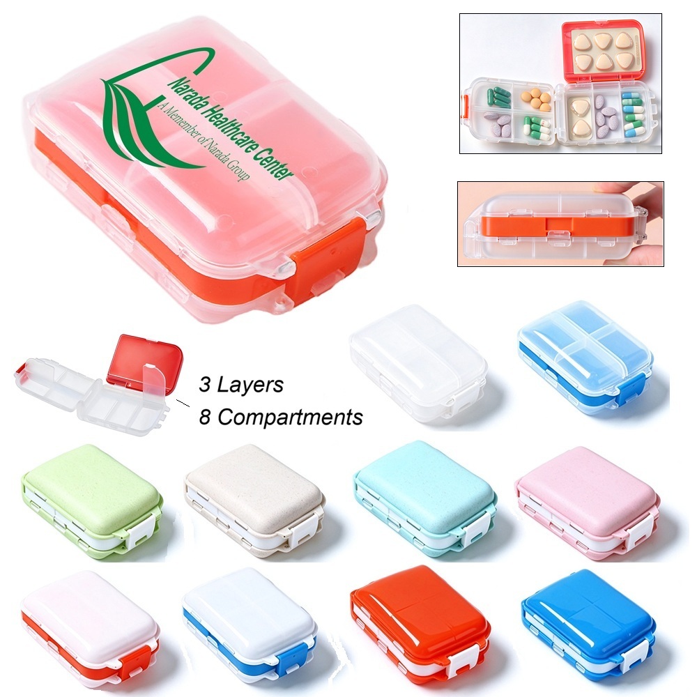 LJS0238-3 Layers 8 Compartments Pill Box